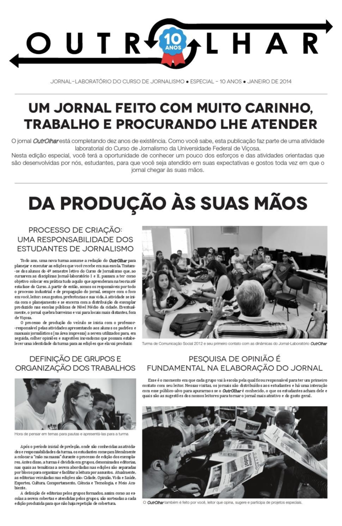 thumbnail of Jornal Outro Olhar – Ano 10 – Edição Especial 10 anos – Janeiro de 2014